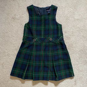 Girls School Uniform Plaid Jumper Dress